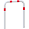 Guard hoop |  76 x 2,6 mm | without cross bar | for casting in concrete | total width: 1000 mm | total height: 1000 mm | hot-dip galvanized and white coatedwith red reflecting stripes